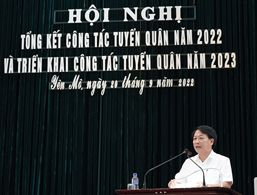 Yên Mô: Tổng kết công tác tuyển quân năm 2022, triển khai công tác năm 2023